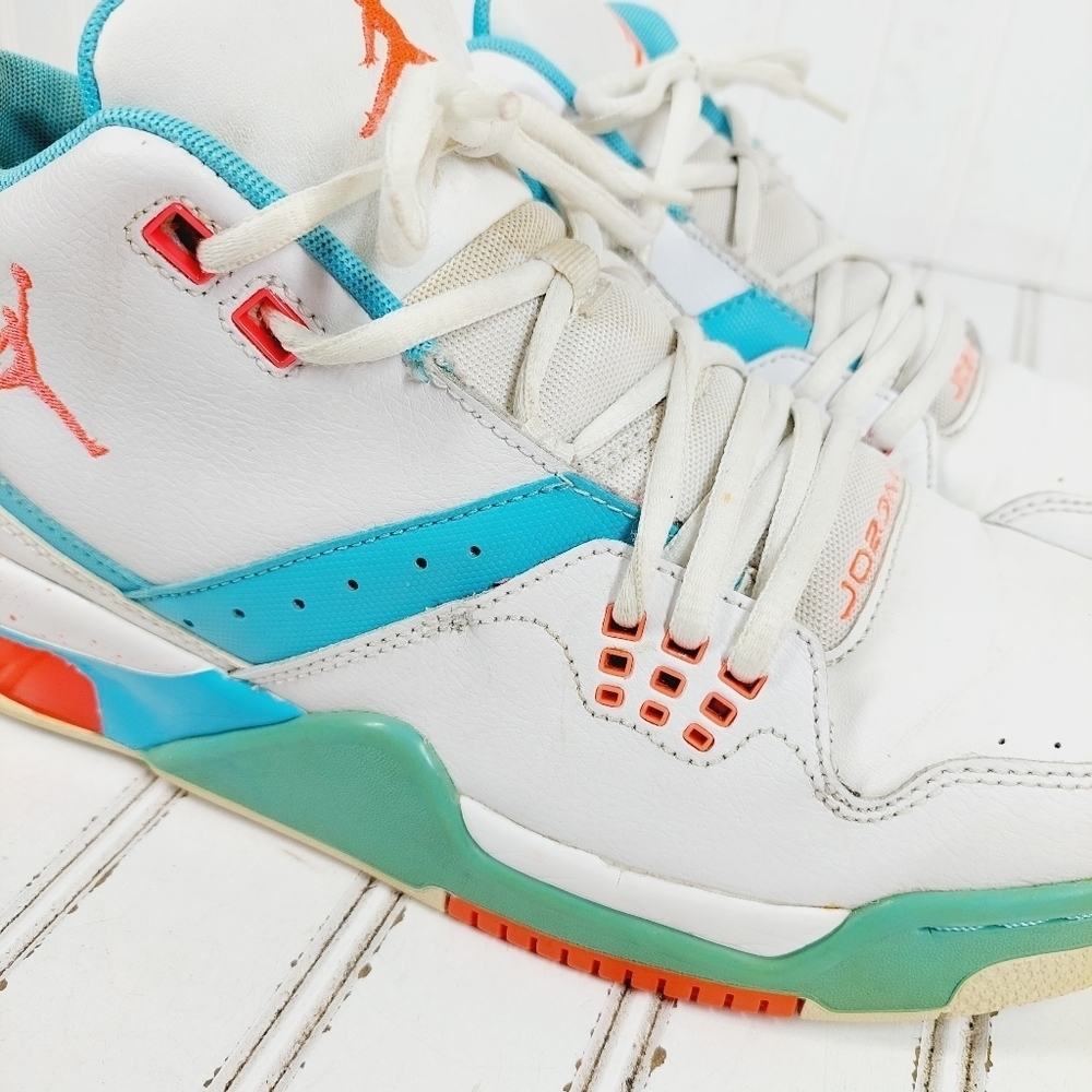 Jordan Flight 23 White Hot Lava Tide Pool Blue Athleisure Running Sneakers E119 - Picture 6 of 11